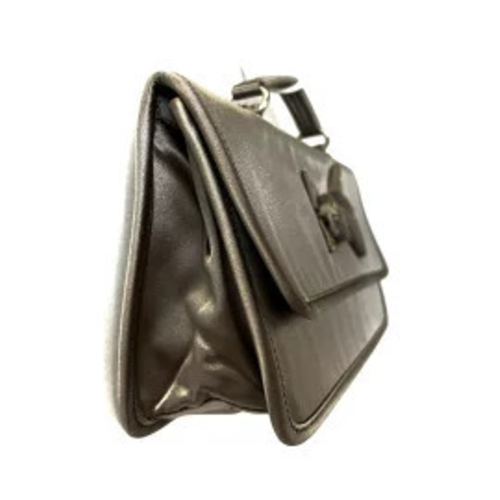 Prada Handbag flower gray rayon silk